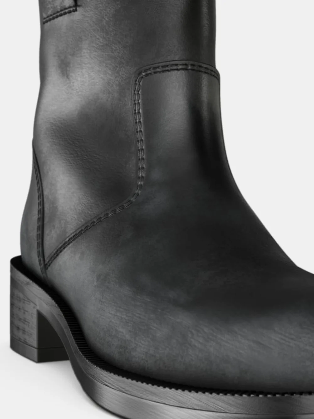 Zara Distressed Effect Leather Biker Ankle Boots NWT